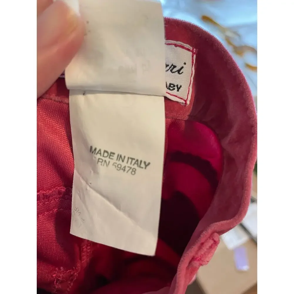 Silvana Cirri pink velour flare pant. Size 6.
